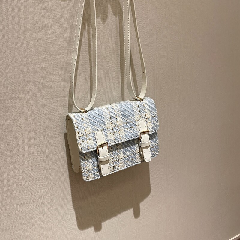 

Tweed Shoulder Bag, Blue