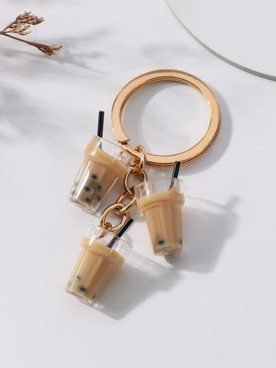 Bubble Tea Charm Keychain - Multicolor - View 1