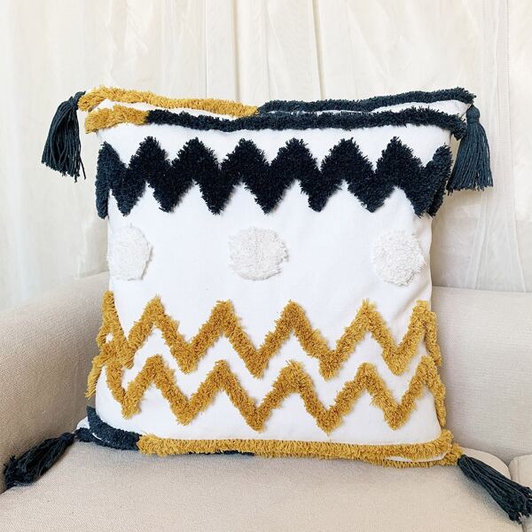 

Tufted Decor Cushion Cover Without Filler, Multicolor