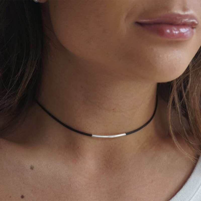 

Minimalist Metal Decor Choker, Silver