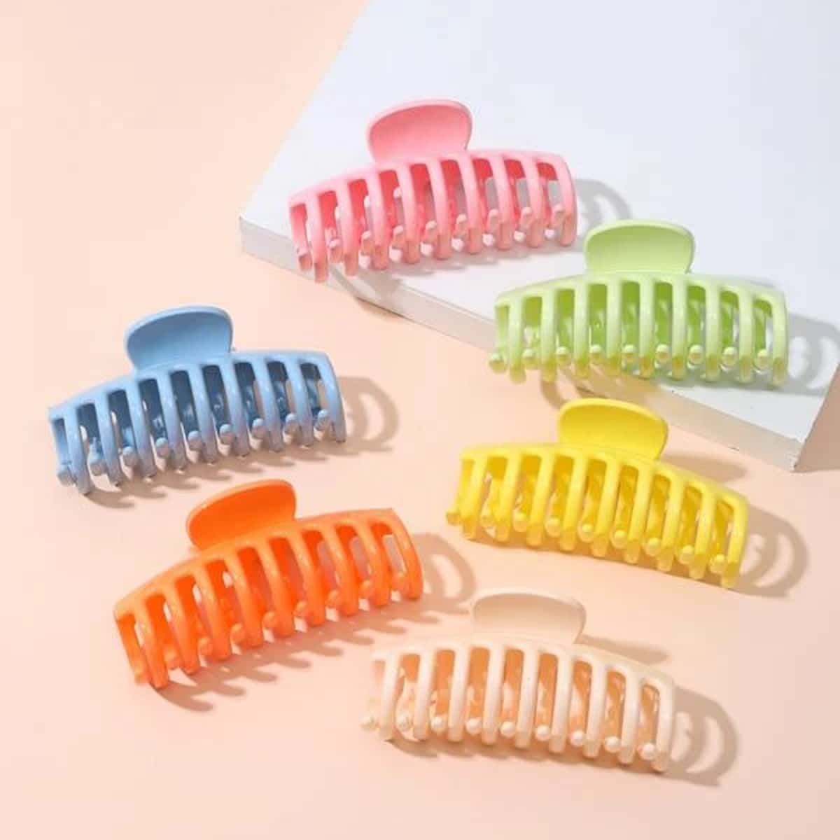 

6pcs Simple Hair Claw, Multicolor