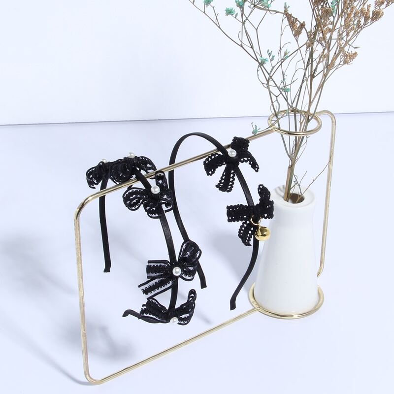 

2pcs Bow Decor Headband, Black