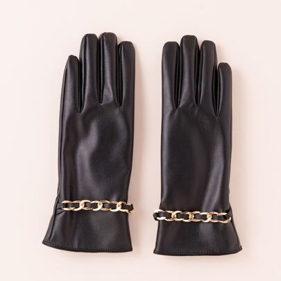 Chain Decor Gloves