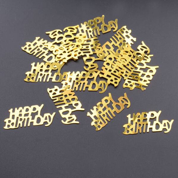 

1pack Slogan Graphic Throwing Confetti, Gold