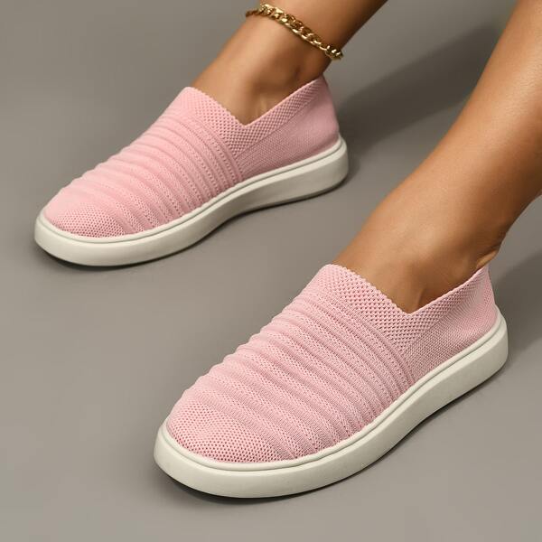 

Minimalist Slip-On Casual Shoes, Pink