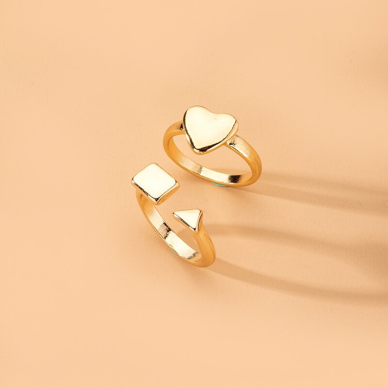 

2pcs Geo Decor Ring, Gold