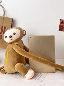 Cartoon Monkey Design Shoulder Bag - Khaki - View 2