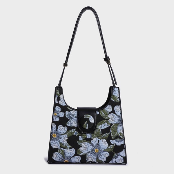 

Floral Embroidery Square Bag, Multicolor
