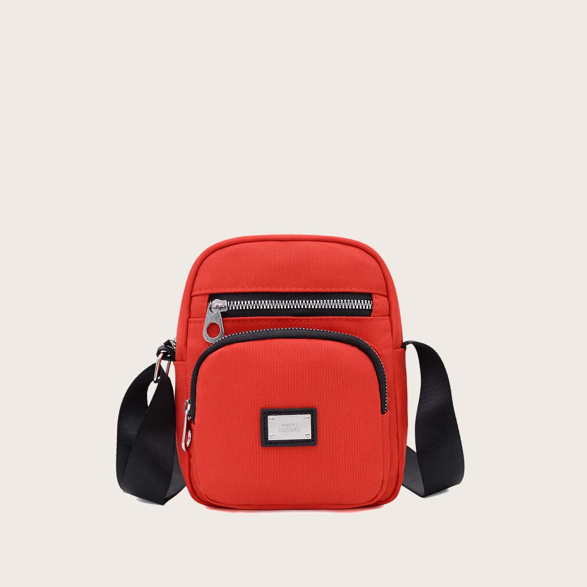 

Zip Front Crossbody Bag, Red