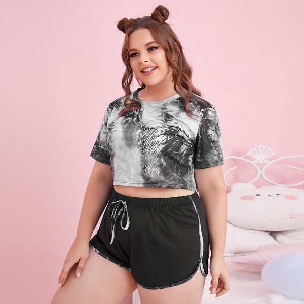 

Plus Tie Dye Pajama Set, Multicolor