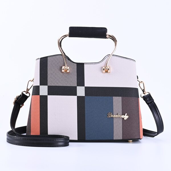 

Colorblock Satchel Bag, Multicolor