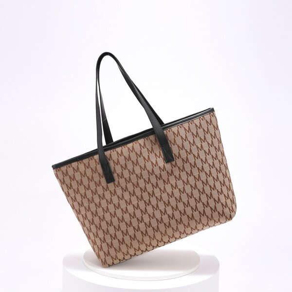 

Allover Print Shoulder Tote Bag, Khaki