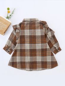 Niñitas Abrigo de cuadros ribete con fruncido - Multicolor - Ver 2