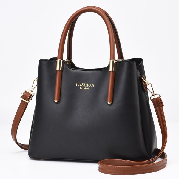 

Letter Graphic Bucket Bag, Black