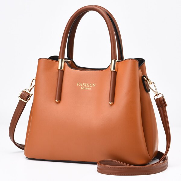 

Letter Graphic Bucket Bag, Brown