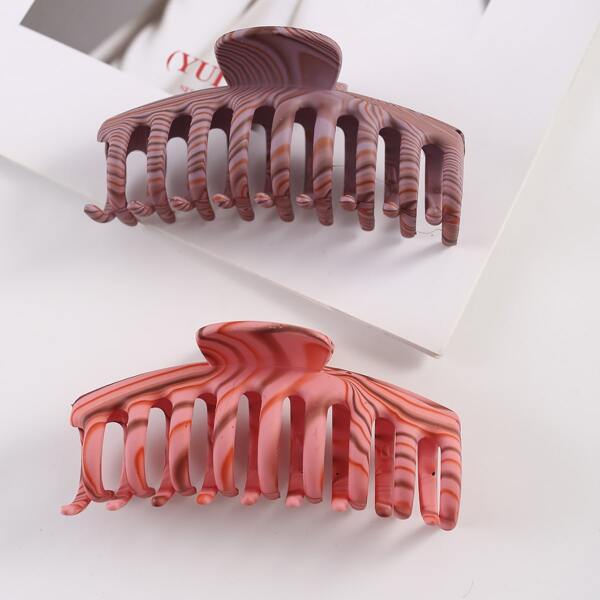 

2pcs Graphic Hair Claw, Multicolor