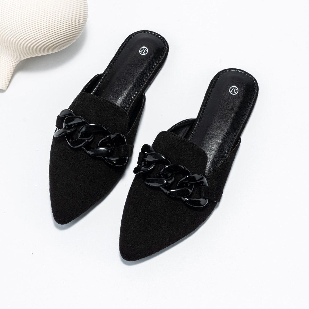 Zapatos planos de mujer de nuevo estilo versátil, ligeros y cómodos para todas las estaciones, con puntera puntiaguda, parte superior de ante sinté