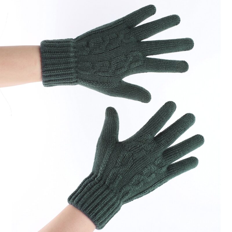 

Guys Knit Solid Gloves, Dark green
