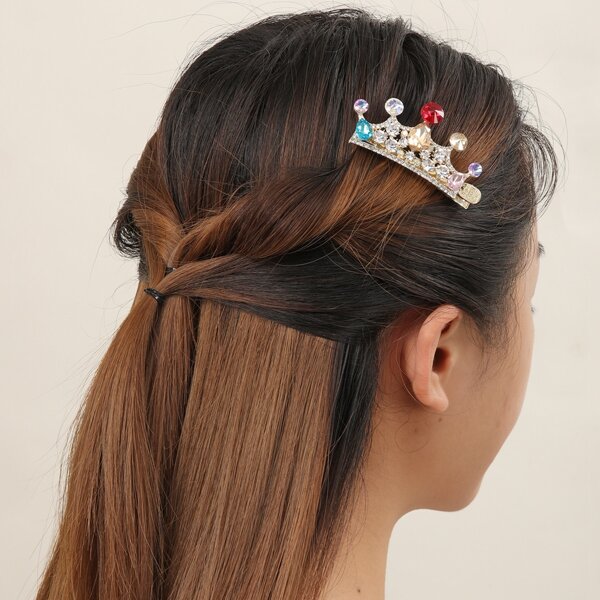 

Rhinestone Crown Decor Hair Clip, Multicolor