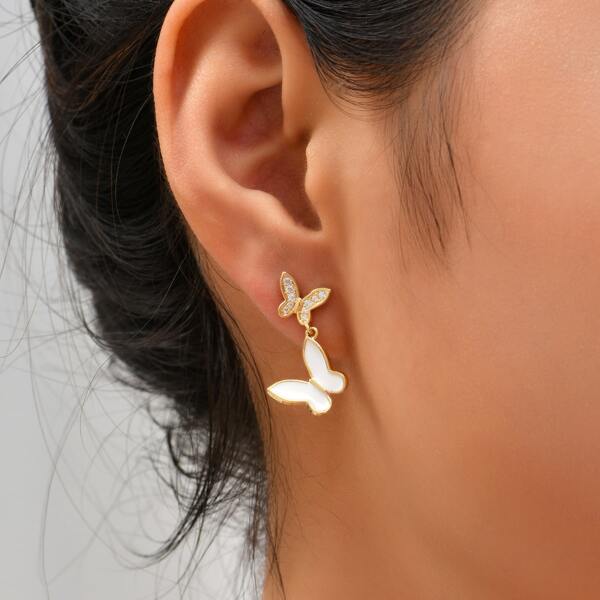 

18K Gold Plated Butterfly Drop Earrings