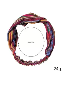 1 pieza Diadema ancha de tela a rayas, adecuada para uso diario, banda para el cabello, turbante, diadema, banda para sudar, útiles escolares, universidad, diademas