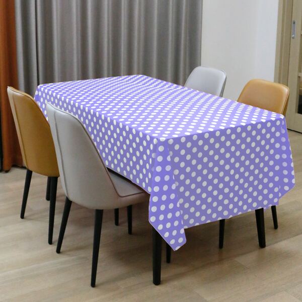 

Polka Dot Pattern Disposable Tablecloth, Mauve purple