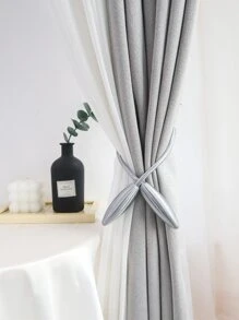 1入組扭結窗簾掛鉤 - 灰色 - 查看 2