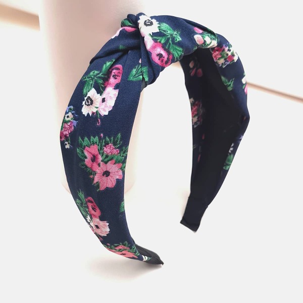 

Flower Print Headband, Blue