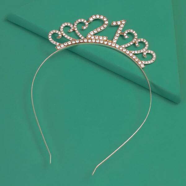 

Rhinestone Decor Headband, Gold