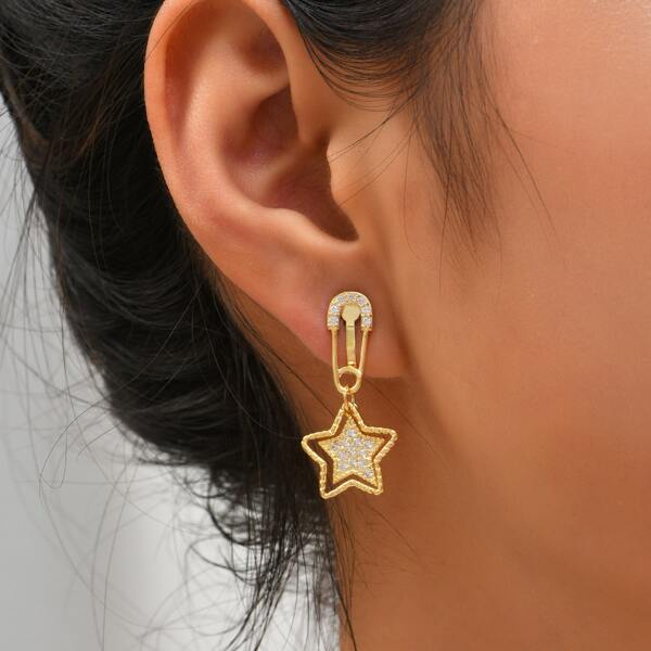 

18K Gold Plated Star Charm Ear Cuffs