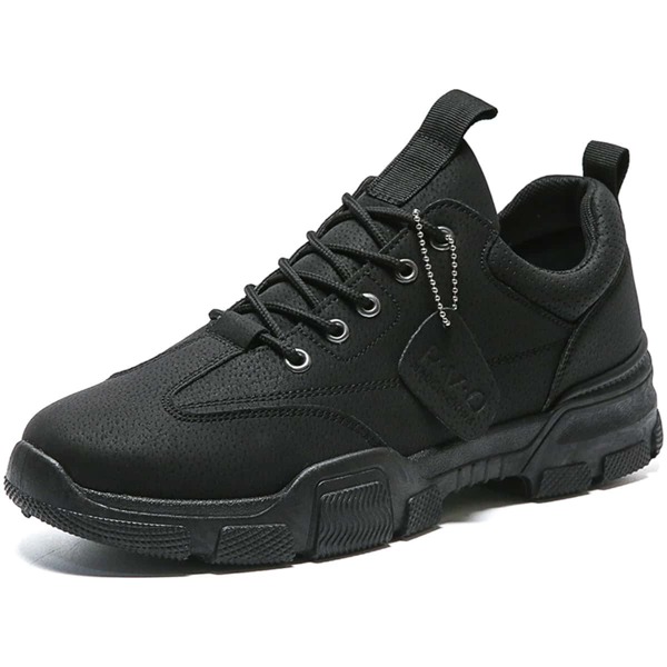 

Men Minimalist Lace-up Front Running Shoes, Black