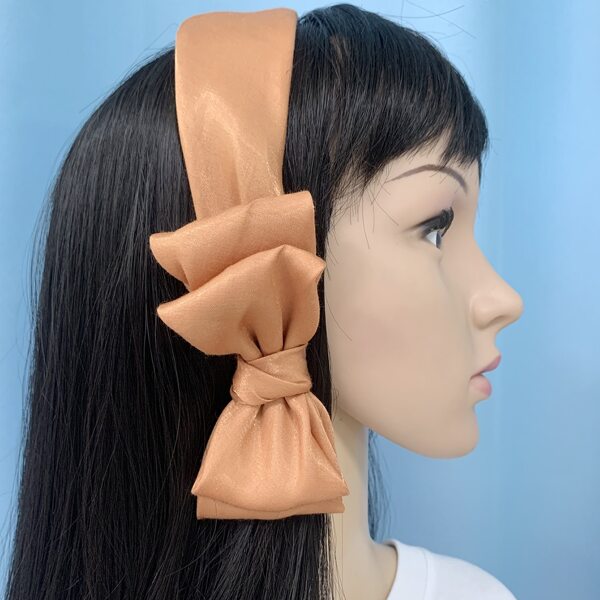 

Bow Decor Headband, Coral pink