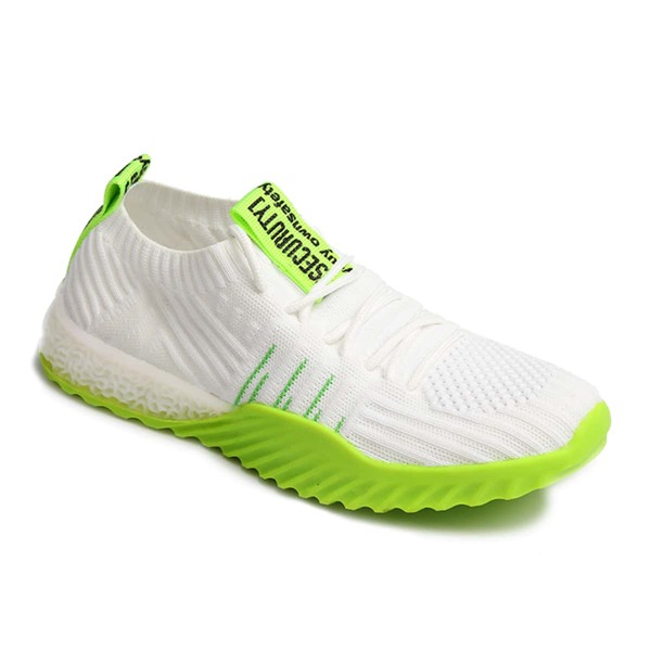

Men Two Tone Lace-up Front Running Shoes, White