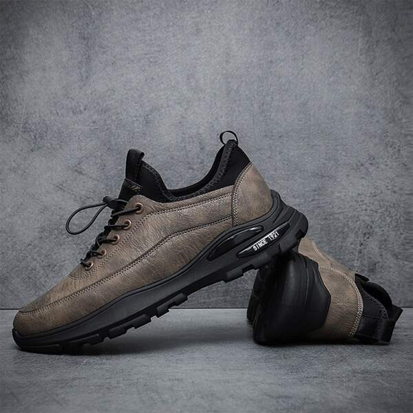 

Men Two Tone Lace-up Front Running Shoes, Apricot