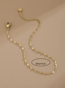 1入組極簡風格腳錬 - 金黃色 - 查看 3