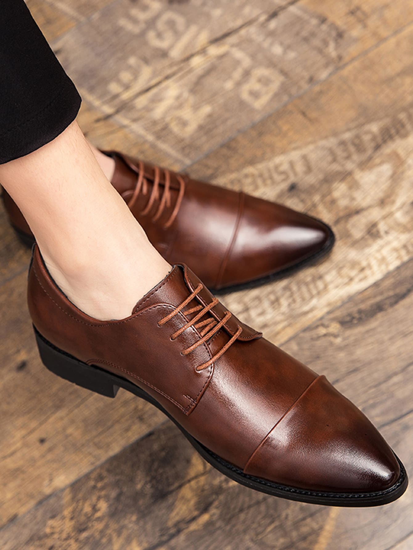 男士尖頭牛津鞋