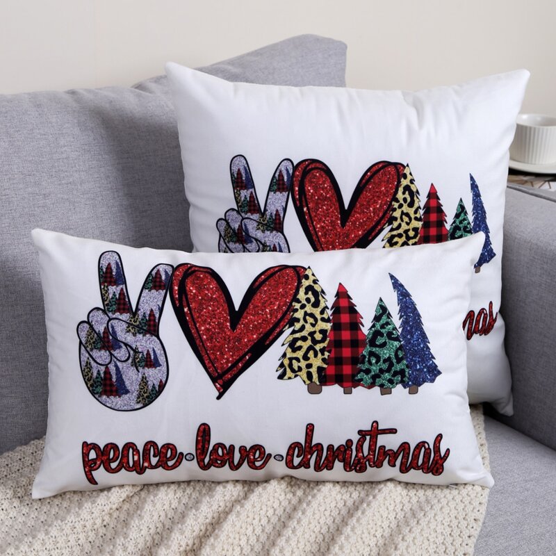 

1pc Christmas Print Pillow Cover Without Filler, Multicolor