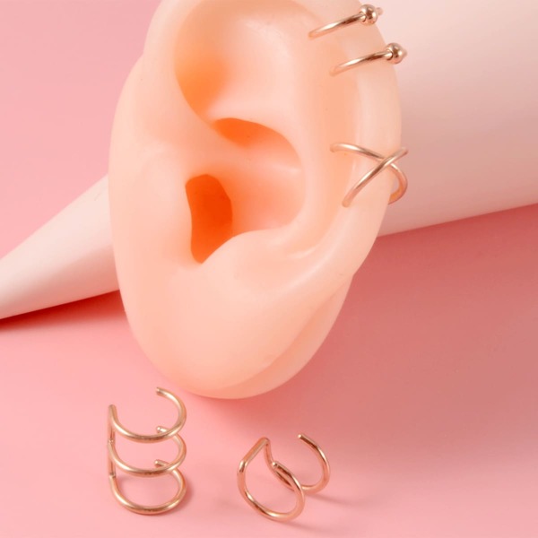 

4pcs Minimalist Ear Cuff, Rose gold