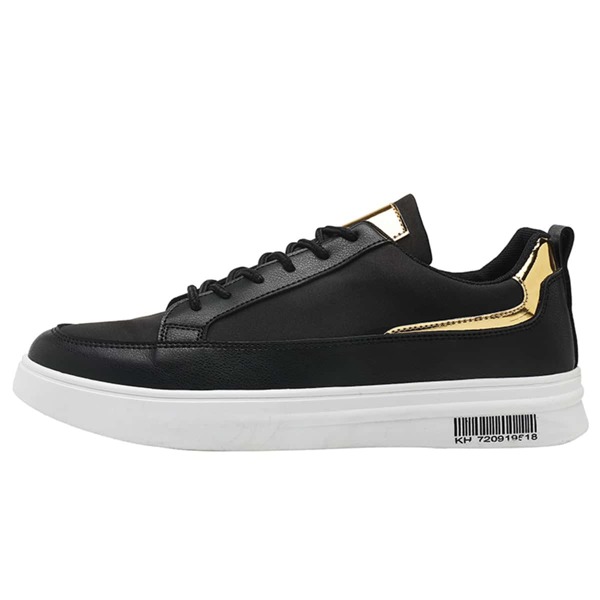 

Men Metallic Detail Lace-up Skate Shoes, Black