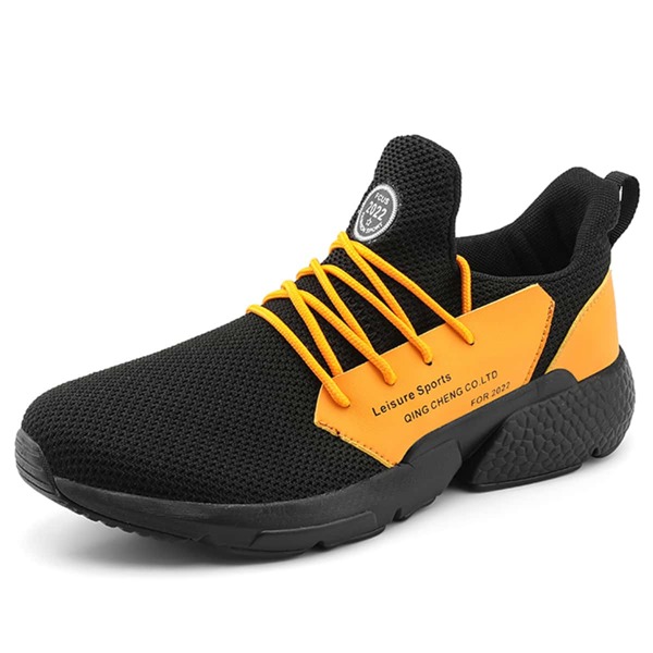 

Men Letter Graphic Lace-up Running Shoes, Black