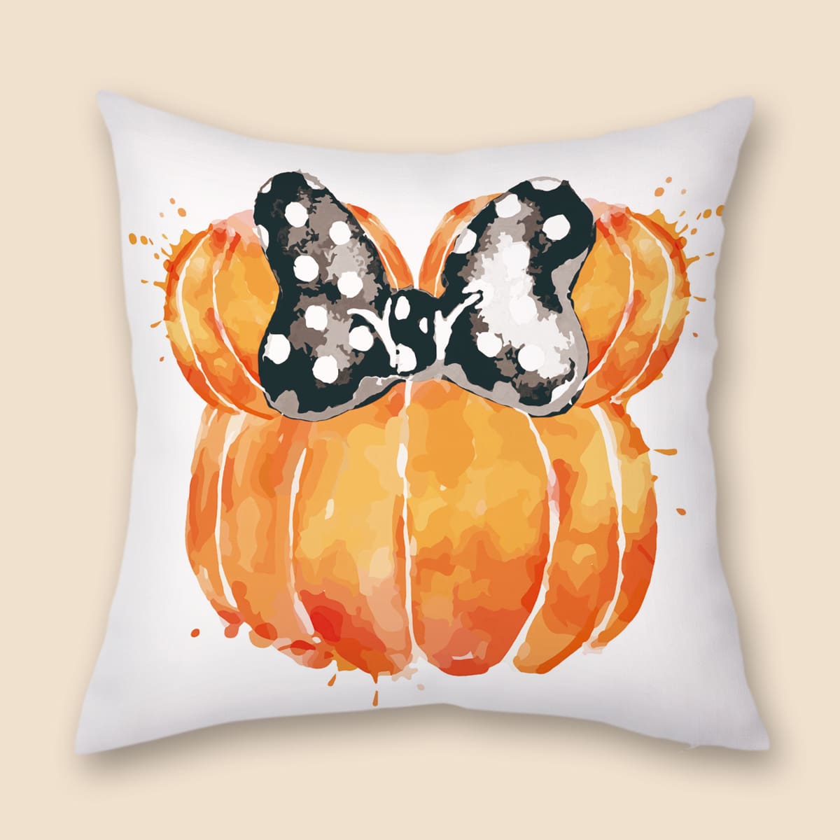 

Pumpkin Print Cushion Cover Without Filler, Multicolor