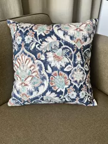 Capa de almofada com estampa floral sem enchimento - Multicolorido - Ver 1