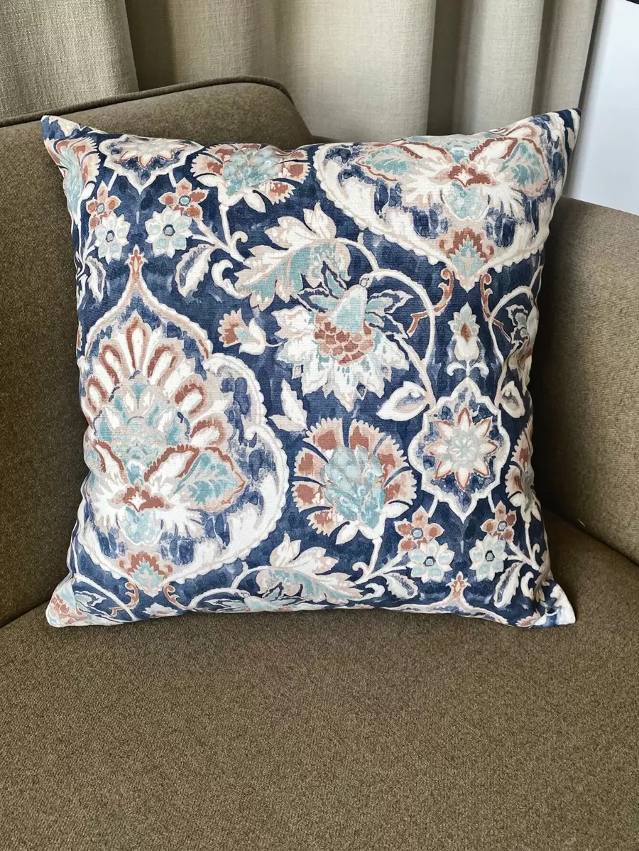 Capa de almofada com estampa floral sem enchimento - Multicolorido - Ver 1