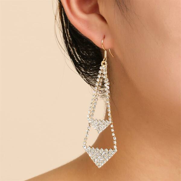 

14K Gold Plated Zircon Decor Drop Earrings