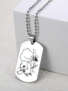 Halloween Geometric Charm Necklace - Silver - View 1