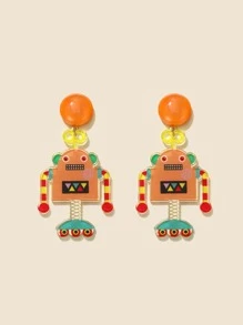 Bông tai thả trang trí rô bốt - Nhiều màu - Xem 2