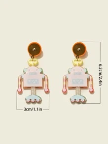 Bông tai thả trang trí rô bốt - Nhiều màu - Xem 4