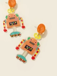 Bông tai thả trang trí rô bốt - Nhiều màu - Xem 5