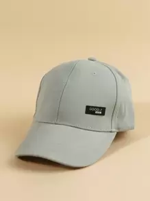 1pc Unisex Green Leather Patch Breathable Y2k Style Sun-Protection Baseball Cap, Suitable For Daily Outdoor Activities In Spring And Autumn - Green - View 1