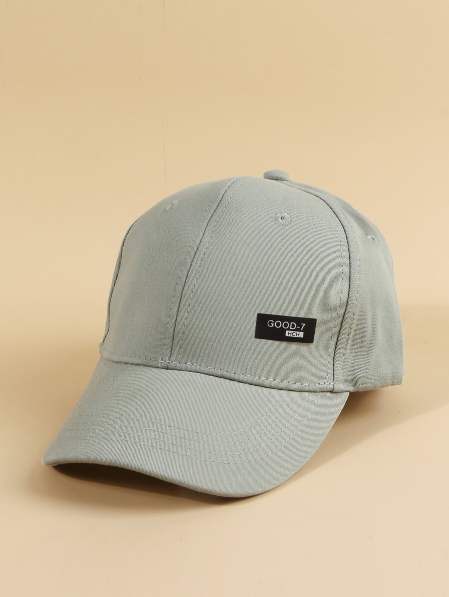 1pc Unisex Green Leather Patch Breathable Y2k Style Sun-Protection Baseball Cap, Suitable For Daily Outdoor Activities In Spring And Autumn - Green - View 1